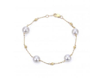 Akoya Pearl Station Bracelet, 7.5"